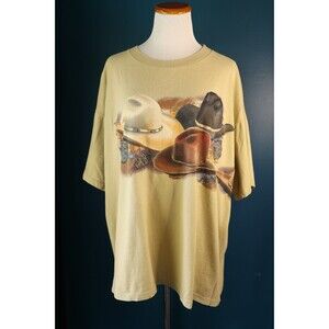 Vintage Hazelwoods 90s Western Cowboy Single Stitch Oversize T Shirt  AOP Tee